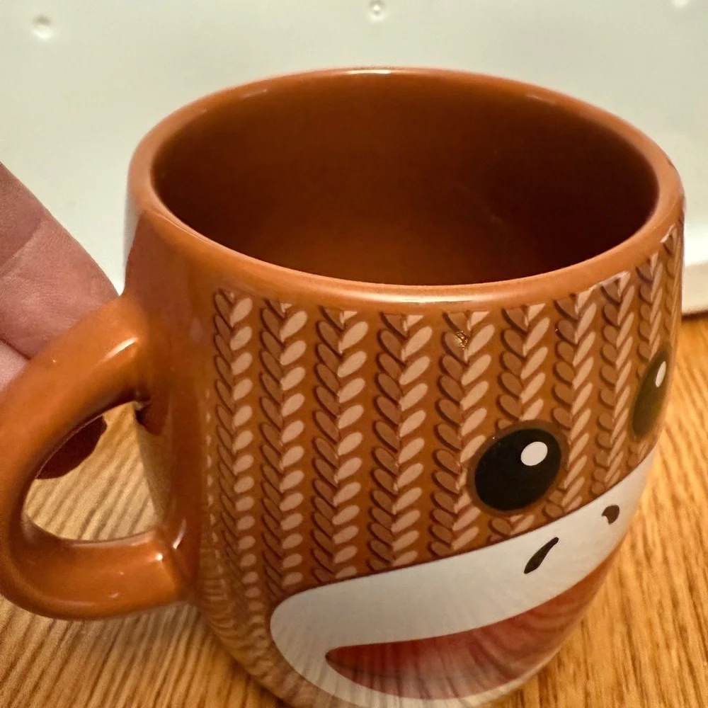 Sock Monkey Brown Face Double Handle Galerie Mug